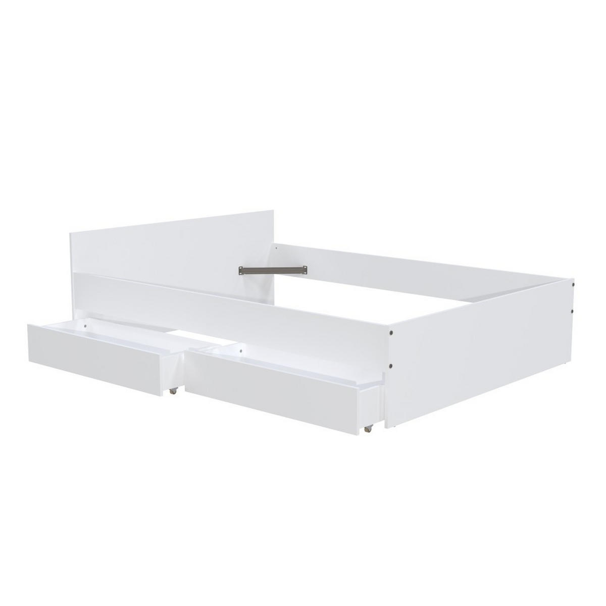 BETT KAPPA mit Schubladen/ Bett 140x190 - Weiß - Weiß, Holzwerkstoff (140/190cm) - Weber Industries