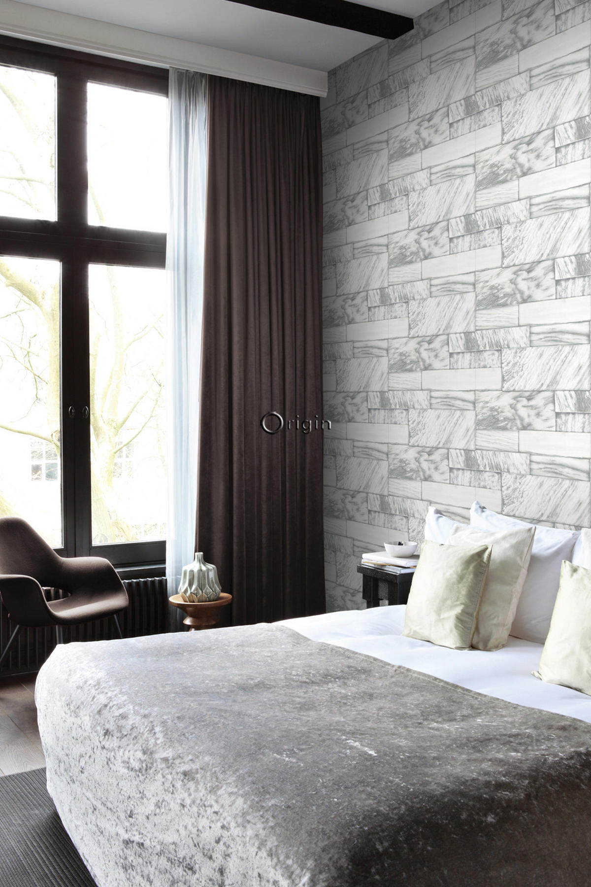 TAPETE Marmor-Optik 53 cm x 10.05 m - Weiß, Papier (53/1000cm) - Origin Wallcoverings