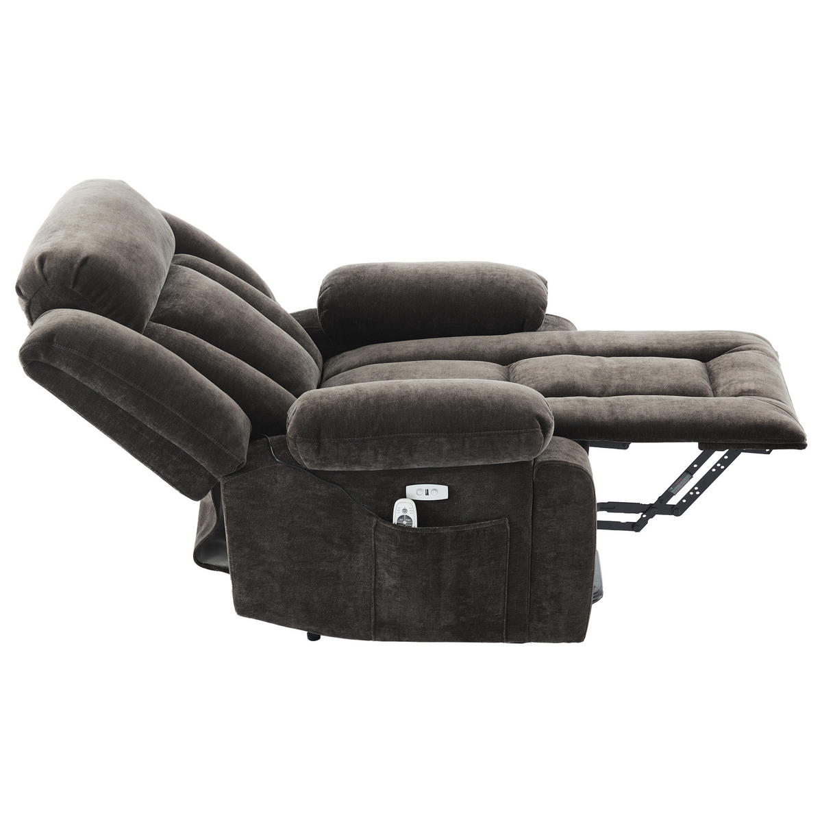 MASSAGESESSEL Elektrisch 8 Punkt Massage Heizung USB Braun - Braun, Textil (95/107/94cm) - FLIEKS