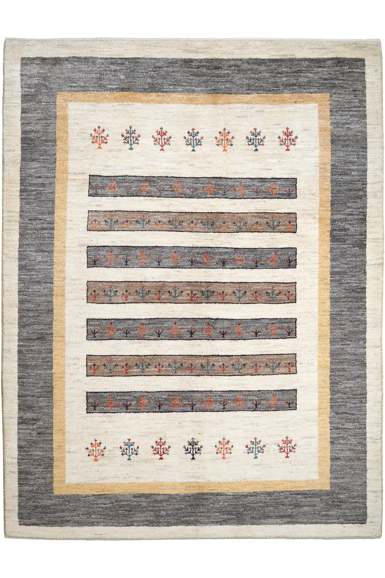 TEPPICH Gabbeh Sonnat Beige 203/152 cm Schurwolle - Beige, Textil (152/203cm) - Looma