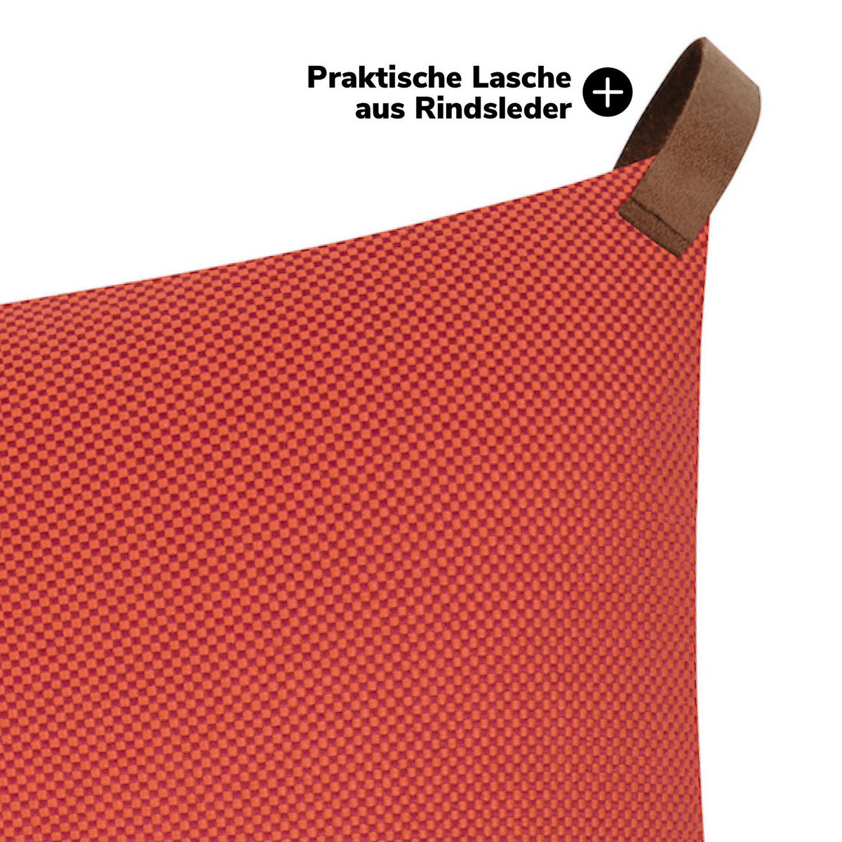 KISSENBEZUG Outdoor Das Sonnenplätzchen - Rot, Kunststoff (50/1cm) - Mokebo