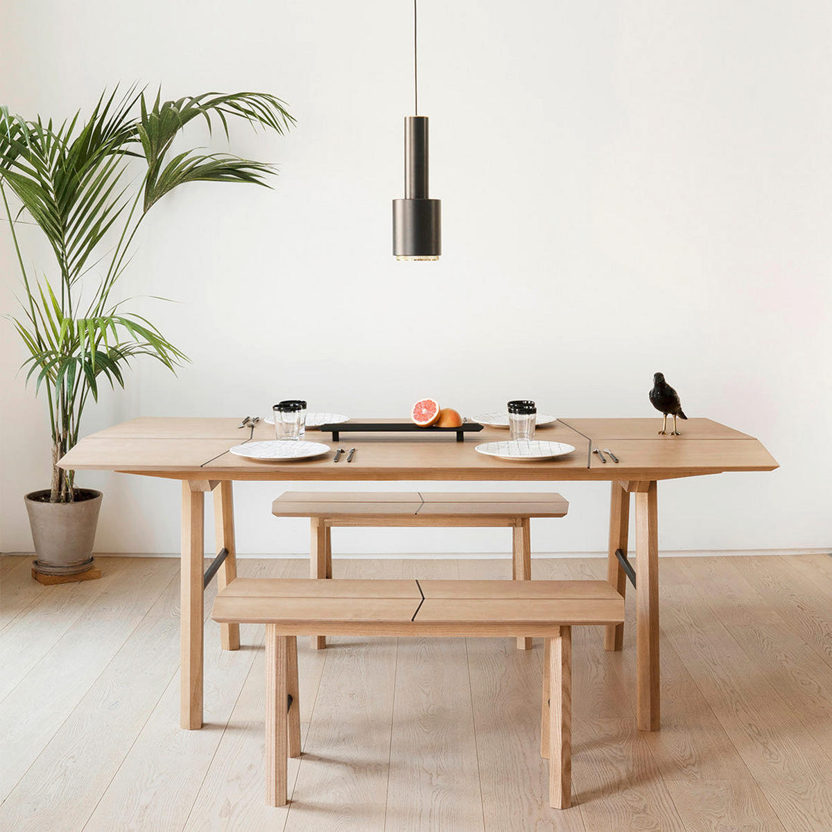 BANK Savia mit goldenen Details - Eichefarben/Goldfarben, Holz (102/45/36cm) - Woodendot