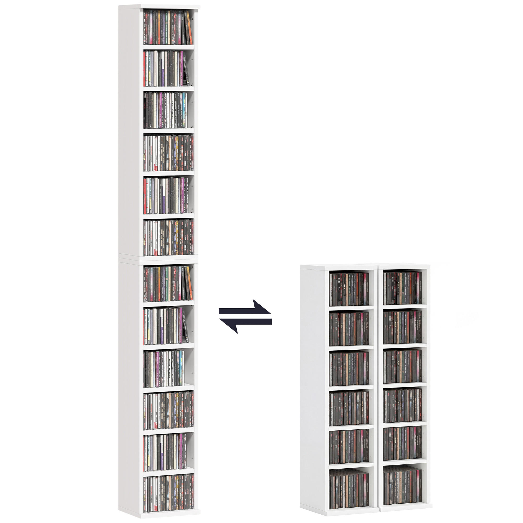 CD-REGAL Weiß 22.5/21.0/88.5 cm - Weiß, Holzwerkstoff (21/88.5/22.5cm)