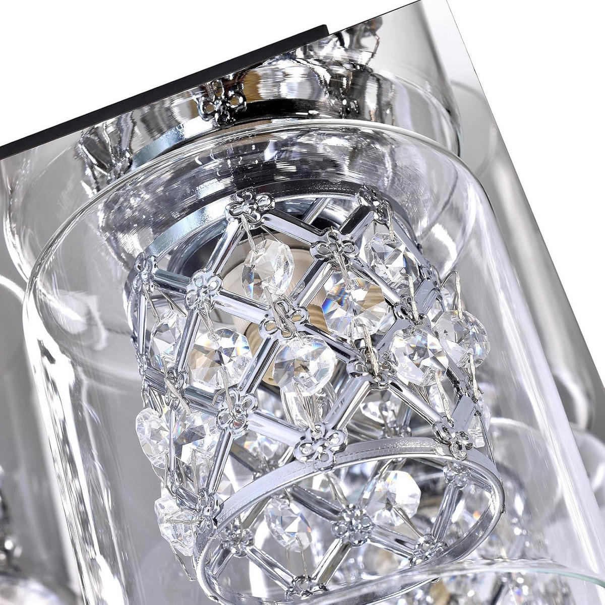 DECKENSTRAHLER Wellisr 30/16/30 cm - Transparent, Glas (30/30/16cm) - ZMH