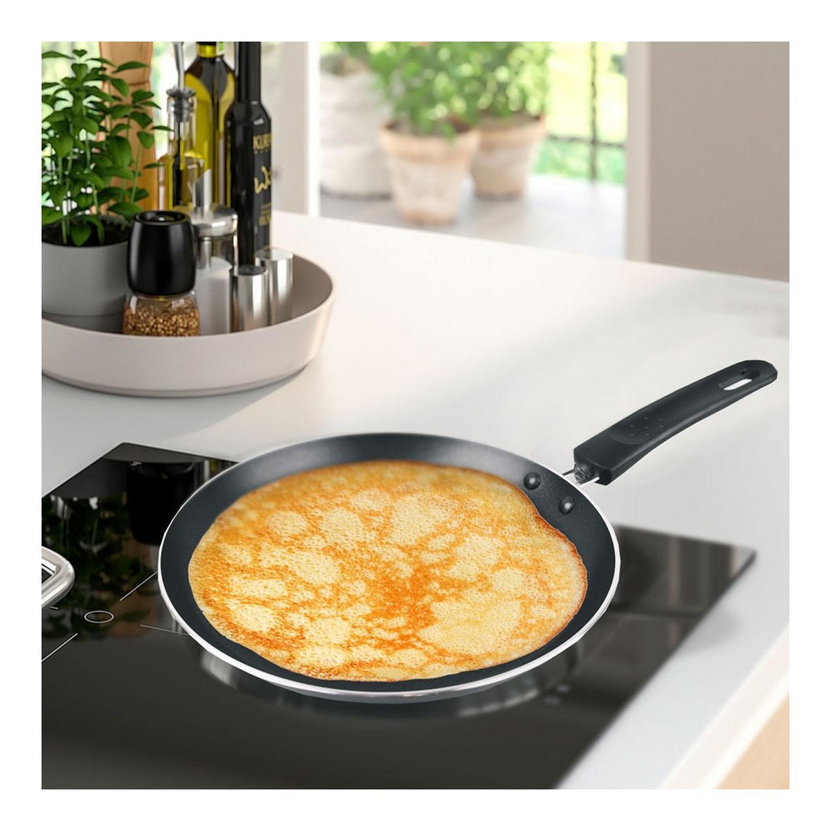 CRÊPEPFANNE Schwarz 37/20/2 cm MR120620 - Schwarz, Metall (20cm) - Maestro 