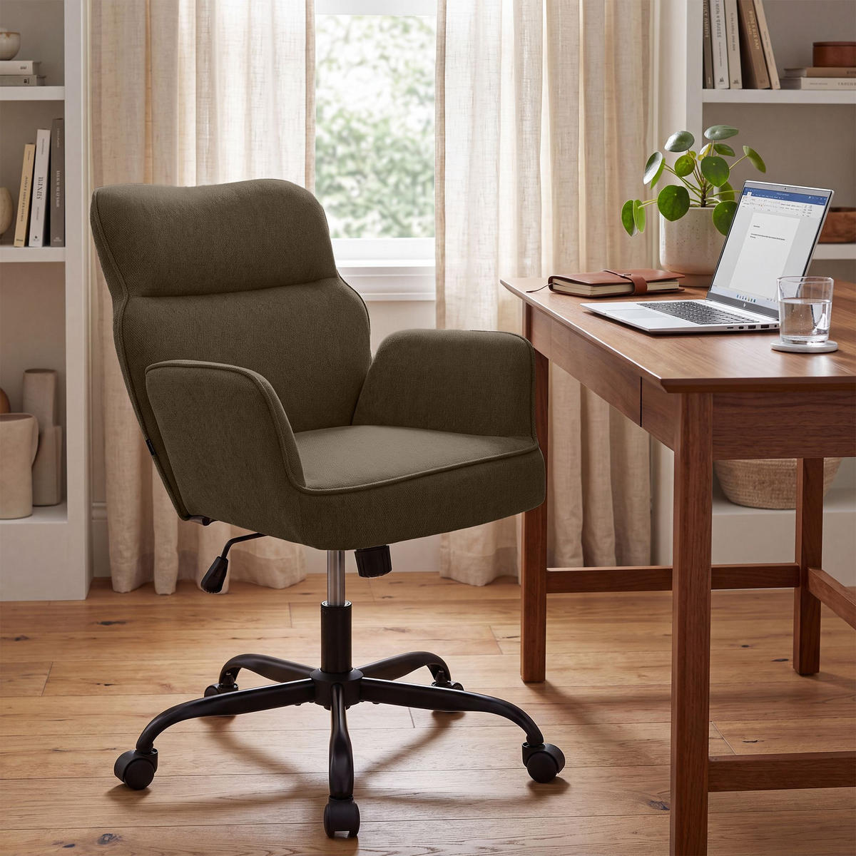 DREHSTUHL Stoff Braun - Schwarz/Braun, Textil (62/86/68cm) - CLP