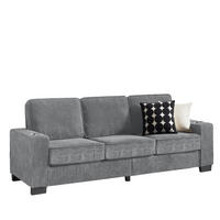 3-SITZER-SOFA DE-35029 mit Getränkehaltern Grau - Grau, Textil (72/86/206cm) - ComfortXL