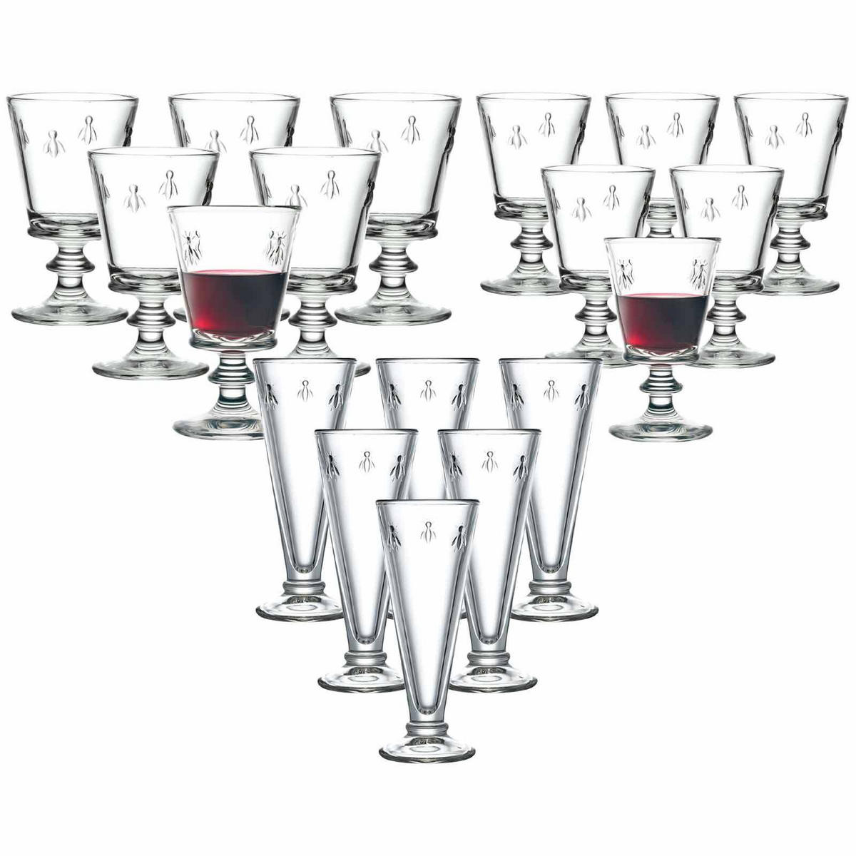 WEIN- UND SEKTGLÄSER Biene Abeille transparent 18er Set - Transparent, Glas - La Rochère