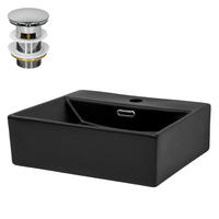 WASCHBECKEN - Schwarz, Keramik (36/13/41.5cm) - ML-DESIGN