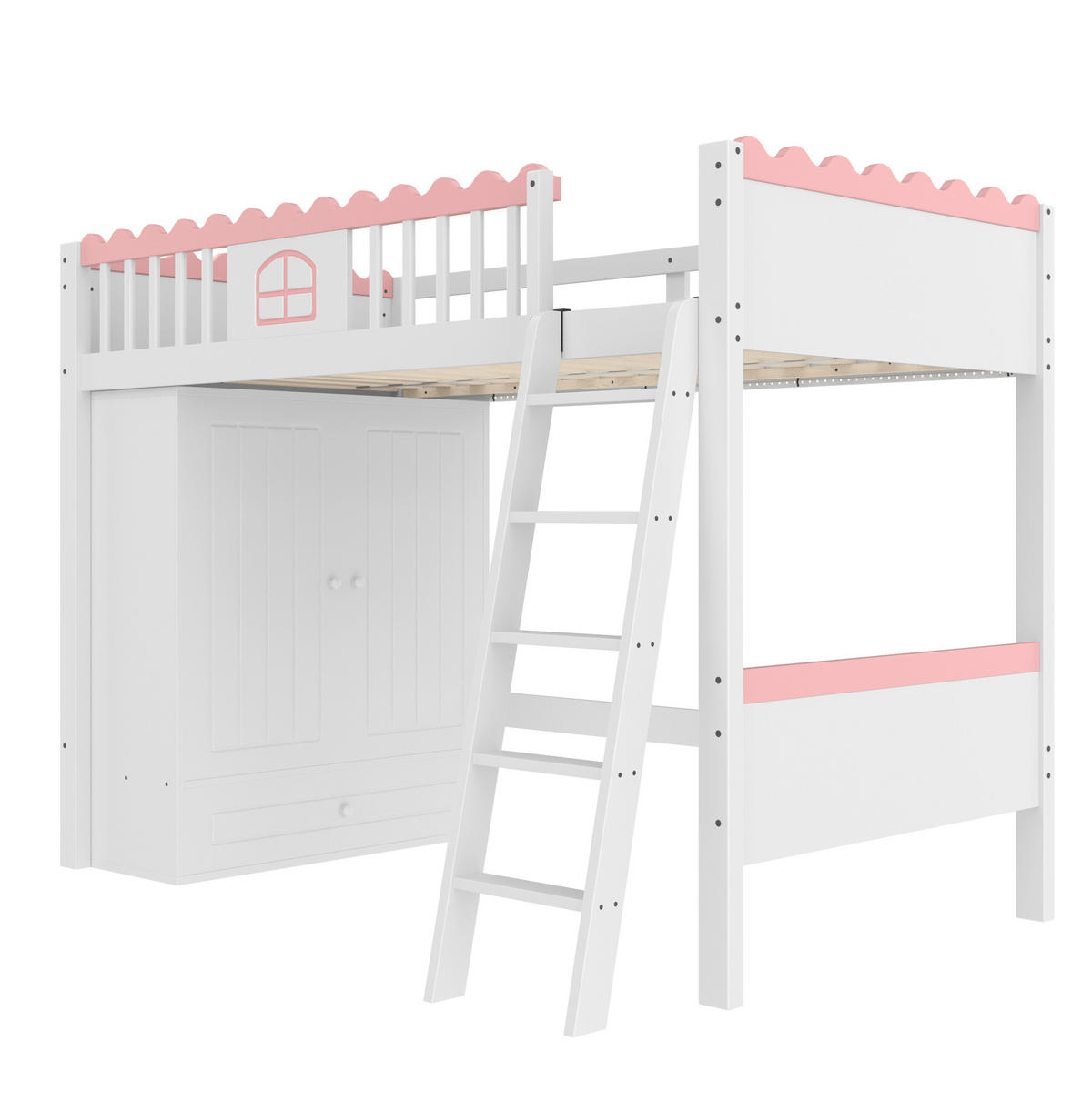 HOCHBETT 90/200 cm Weiß aus Kiefernholz und MDF mit LED-Leiste - Weiß, Holz (90/200cm) - OKMYHOME