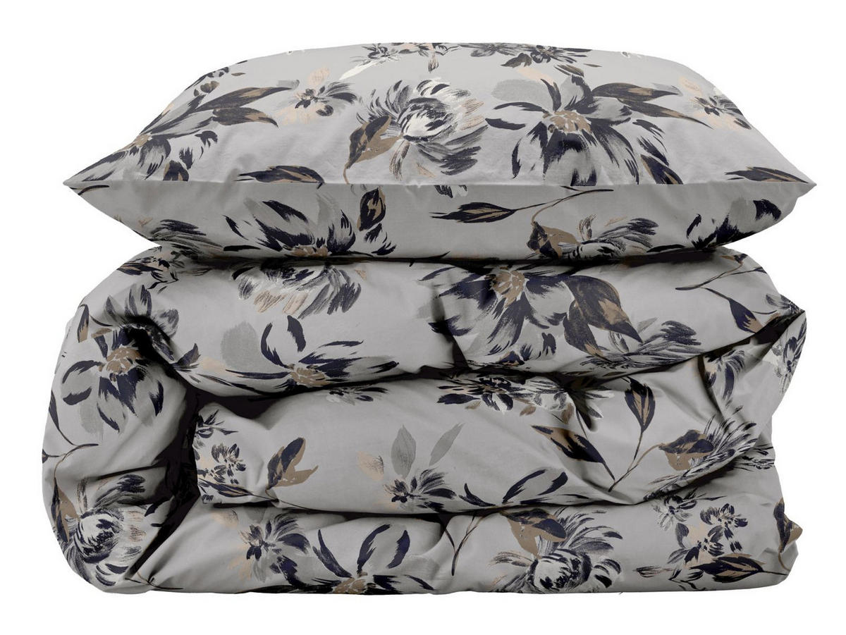 BETTWÄSCHE History Bloom grau 135/200 cm Bio-Baumwolle - Grau, Textil (135/200cm) - Södahl