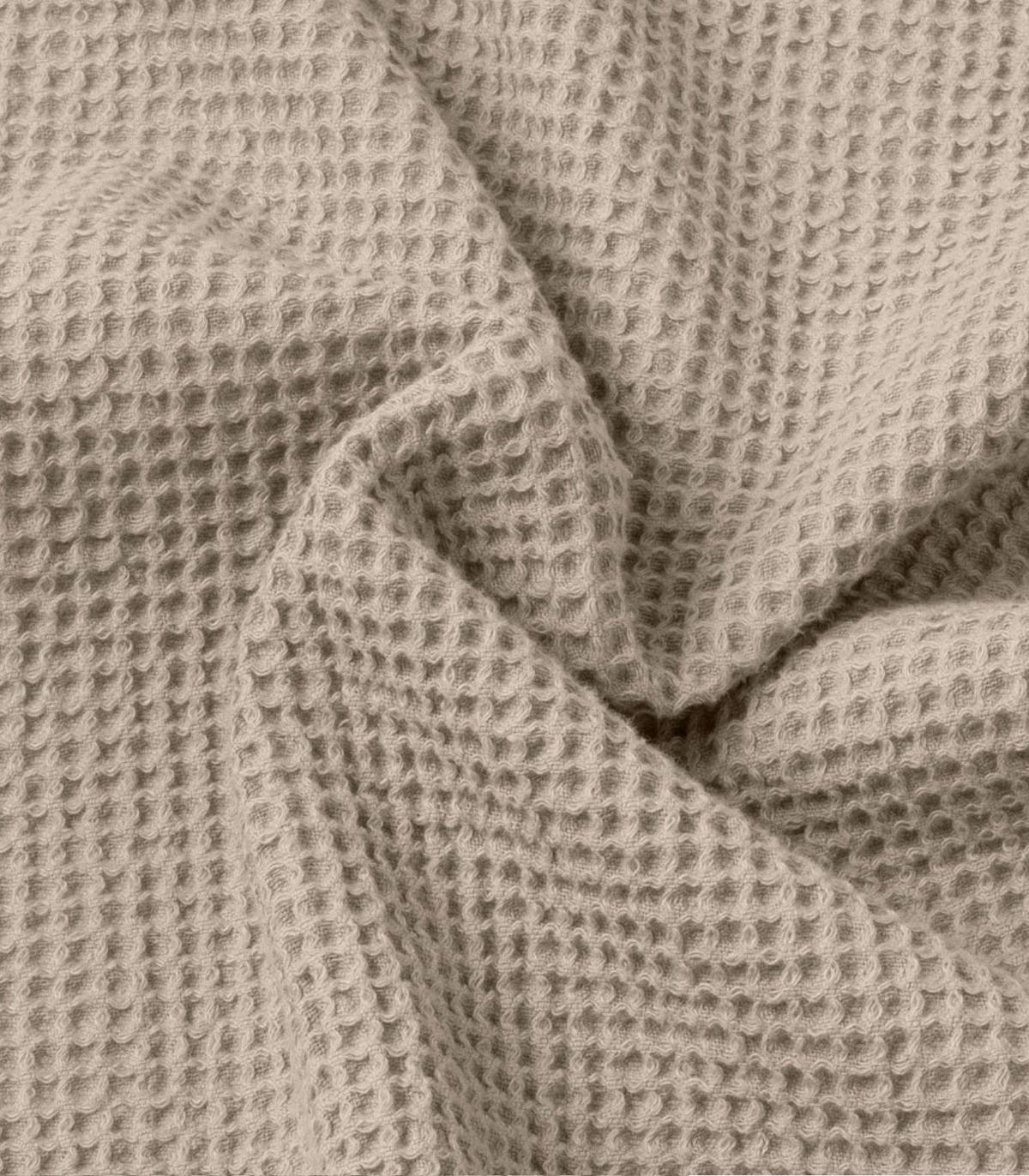 STRANDTUCH & Saunatuch Island. Waffel-Baumwolle. Beige - Beige, Textil (100/180cm) - SOWL