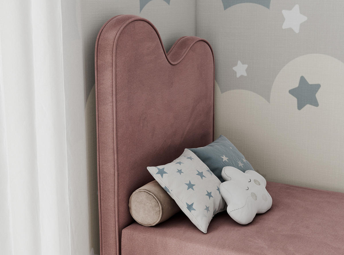 BOXBETT FLOW 90/180 Rosa Velvet hydrophob - H3 - Rosa, Holz/Textil (90/180cm) - MKS