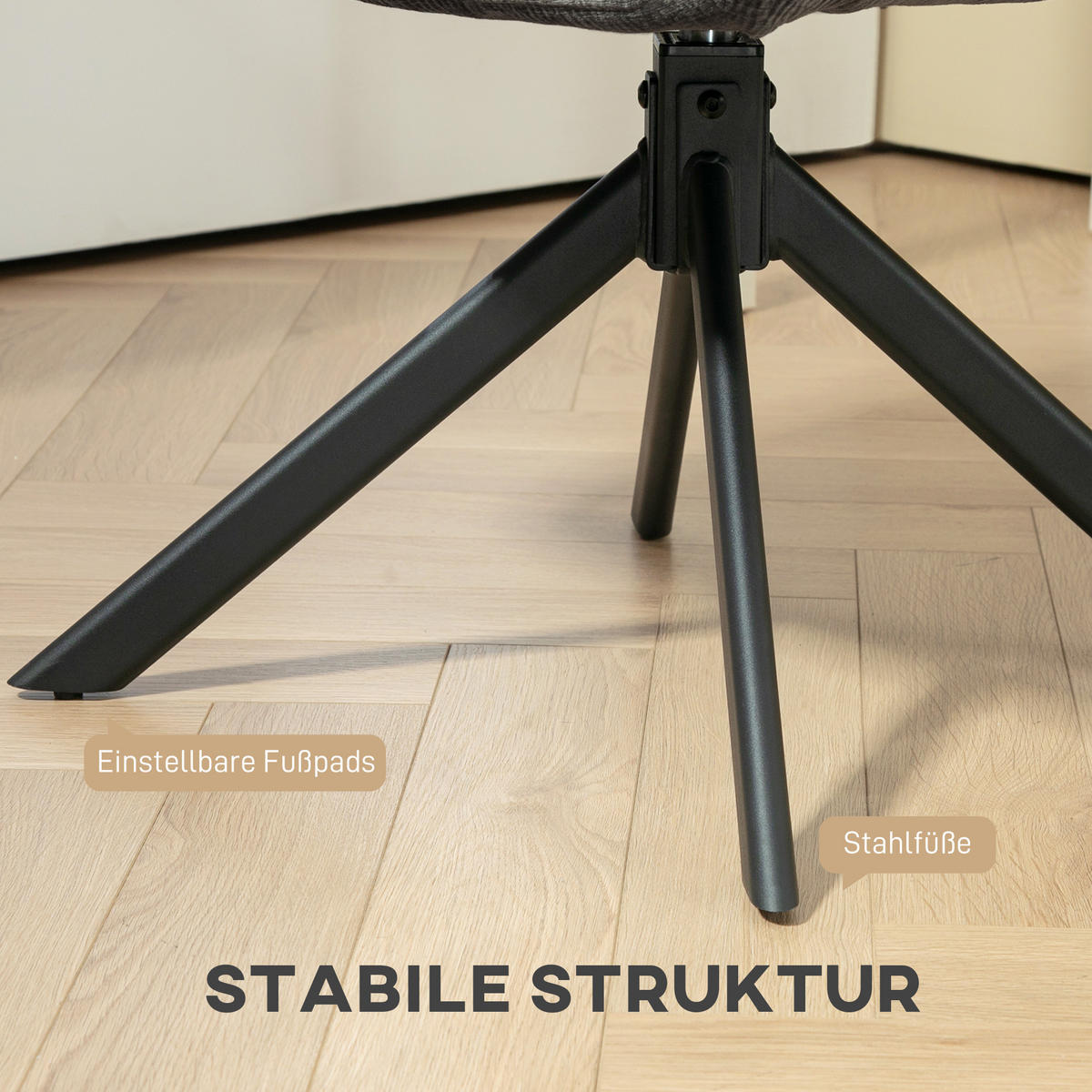 SESSEL Drehbar Loungesessel mit Armlehne Wolle-Leinenoptik Schwarz - Schwarz, Textil/Metall (61/88/60cm) - HOMCOM