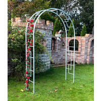 ROSENBOGEN Metall Verzinkt Massiv 150 cm Torbogen - Silberfarben, Metall (150/222/34cm) - DanDiBo