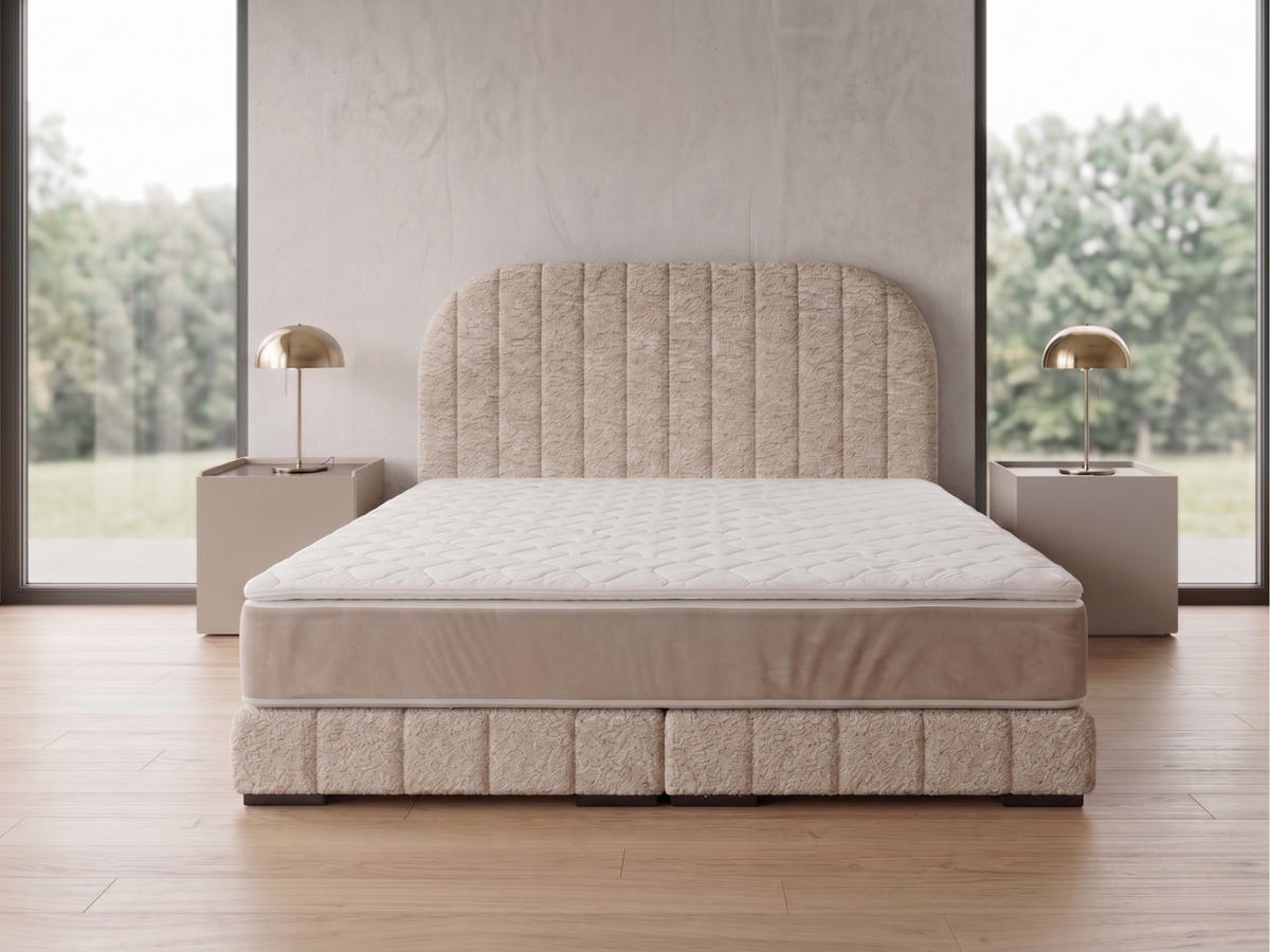 POLSTERBETT LEON3 140x 200 cm Farbe: Beige - Beige, Textil (140/200cm) - A&J MöbelLand