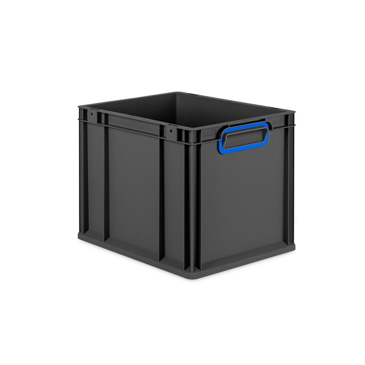 EUROBOX NextGen Color 32x30x40 cm 30 Liter Griffe blau zu, Schwarz - Blau/Schwarz, Kunststoff (30/32/40cm) - PROREGAL