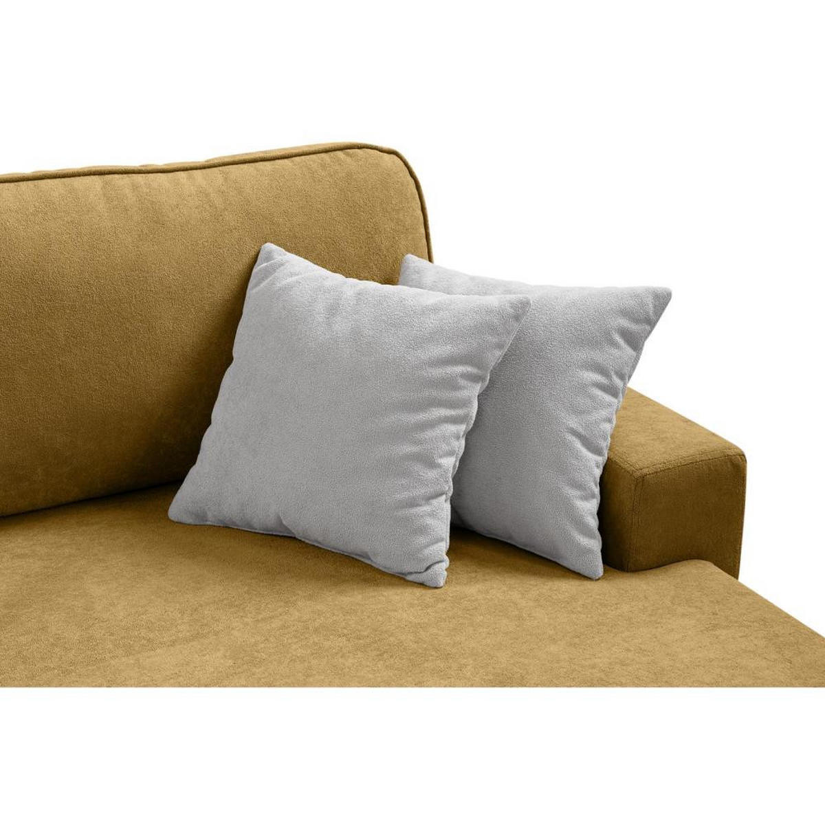 ECKSCHLAFSOFA Gavi gelb velours rechts - Gelb, Textil (269/171cm) - Beautysofa