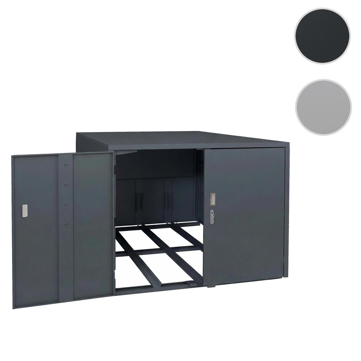 FAHRRADGARAGE rechteckig Anthrazit - Anthrazit, Metall (148/124/208cm) - MCW