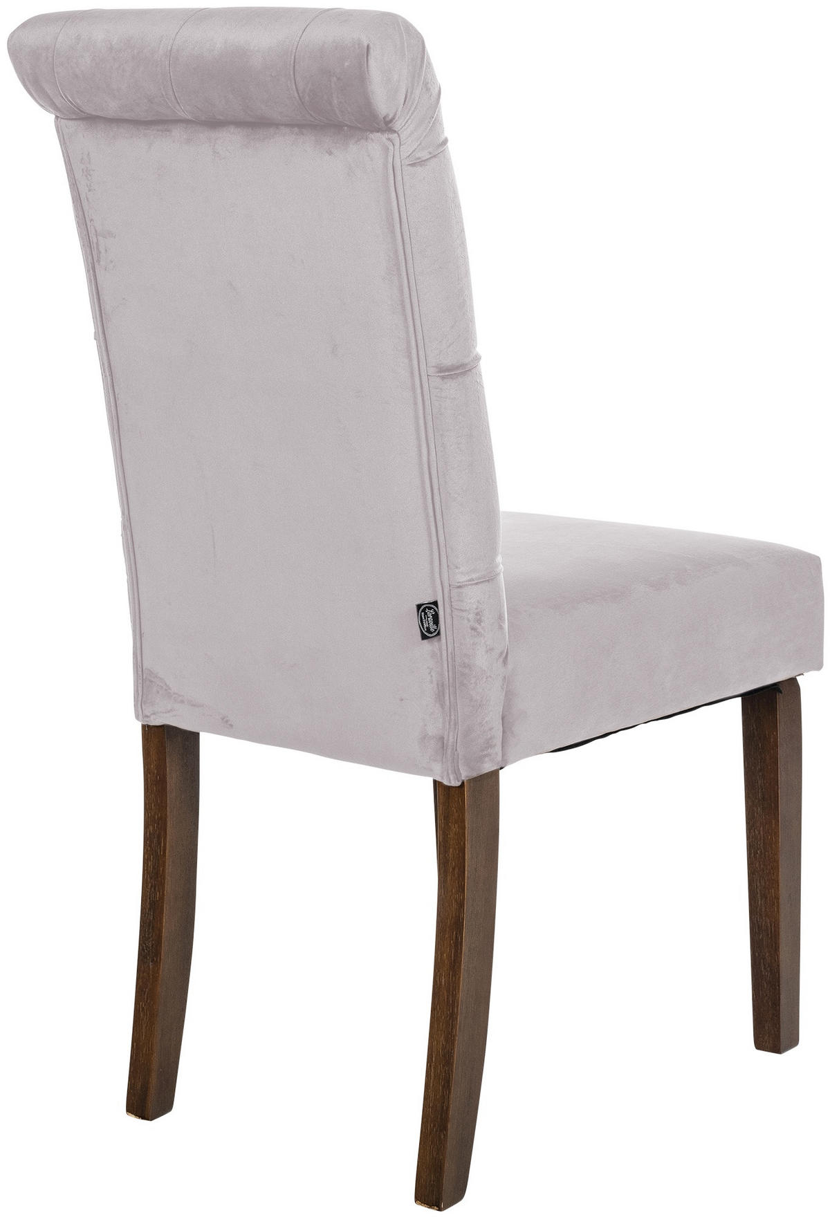 STUHL Samt grau - Walnussfarben/Grau, Holz/Textil (45/98/63cm) - CLP