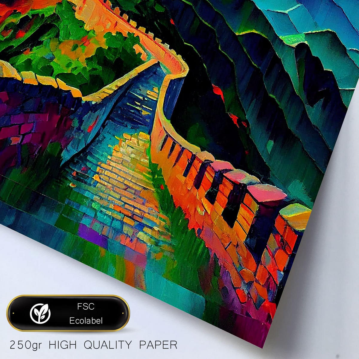 POSTER Set Mit 6 Weg Im Ölgemälde Stil A3 & A4 Schwarzer Rahmen - Schwarz, Papier (29/3cm) - Nacnic