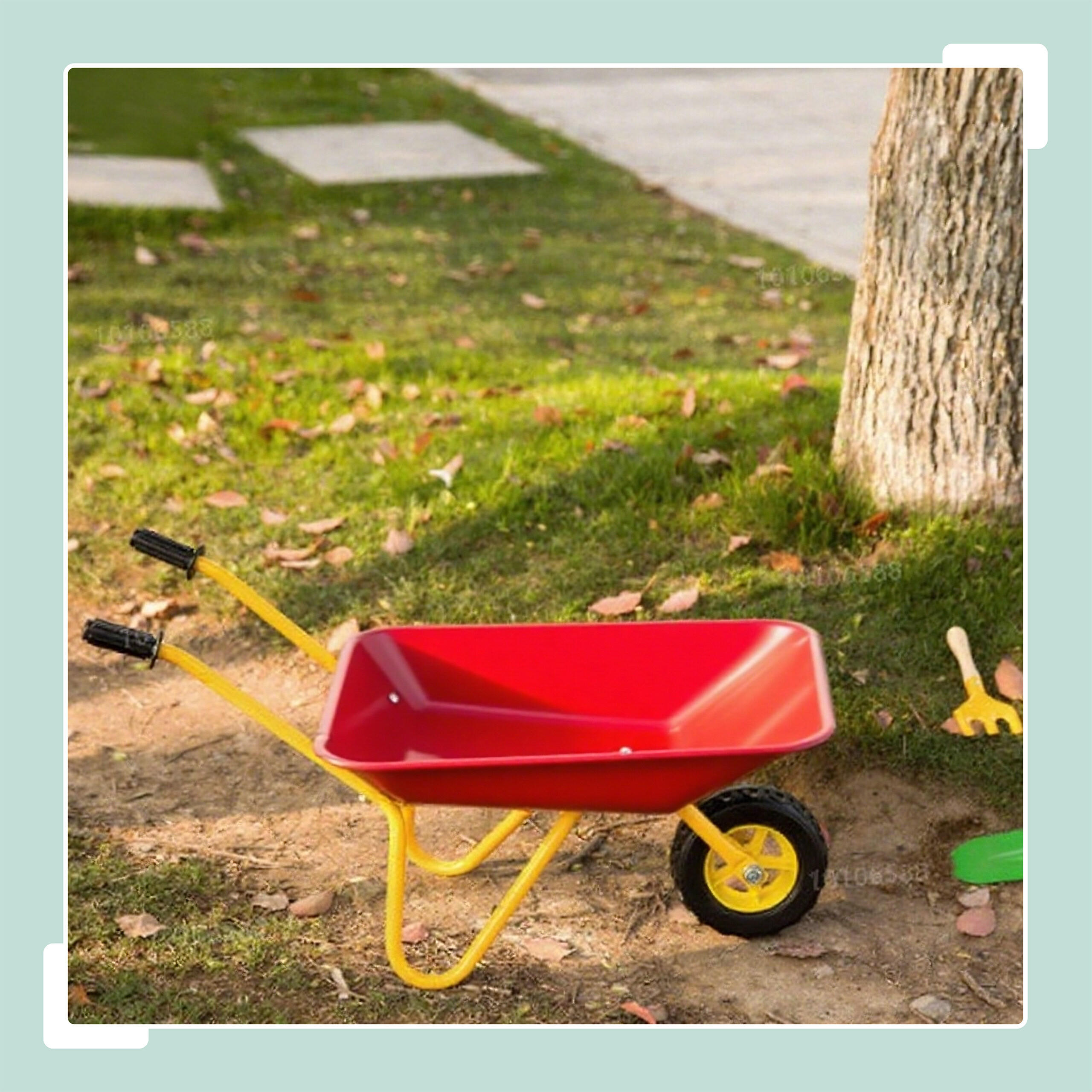 KINDER-SCHUBKARRE - Rot, Kunststoff/Metall (74/43/36cm) - Relaxdays