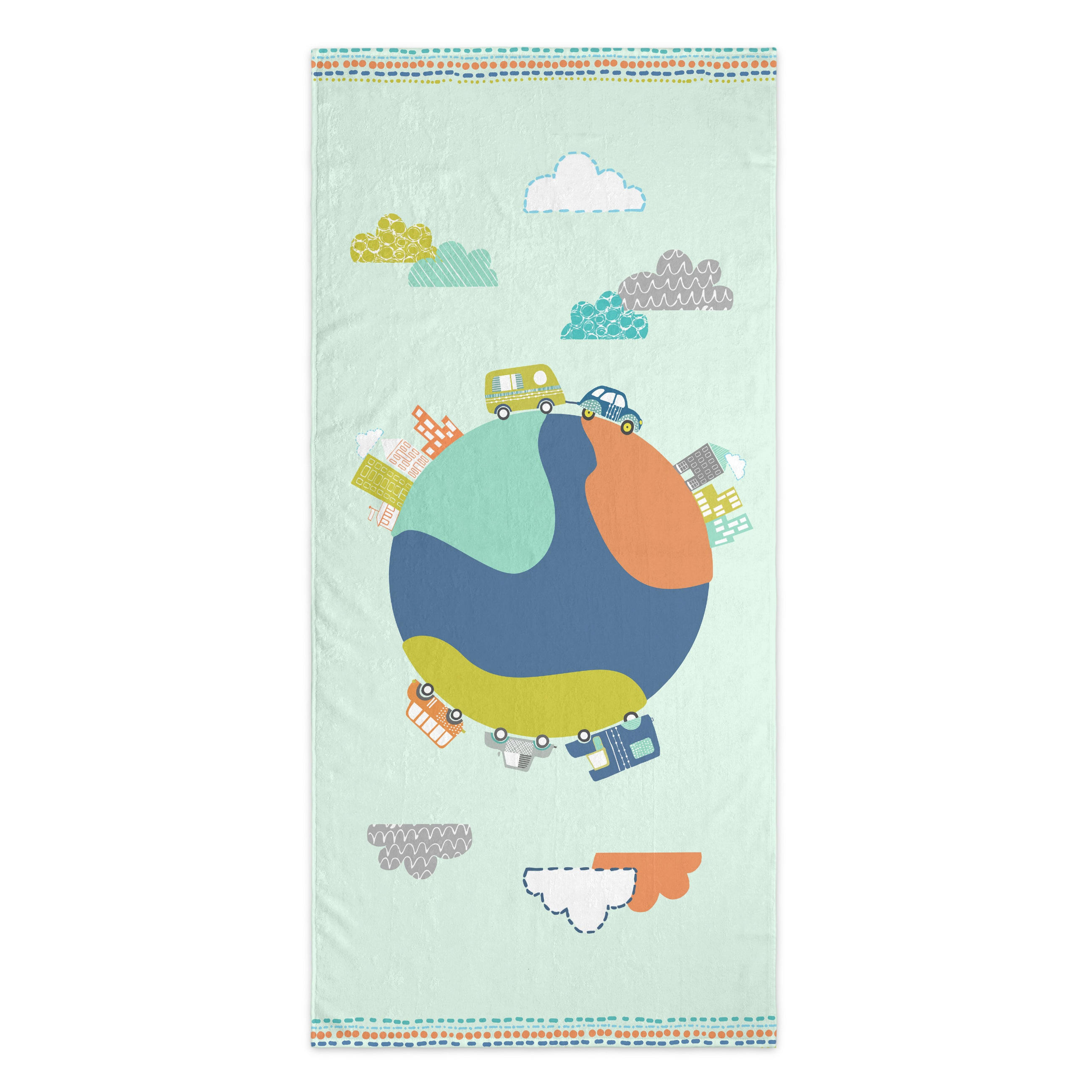 Thumbnail - Happy Friday Handtuch, Mehrfarbig, Textil, Grafikmuster, 70x150 cm, Oeko-Tex®, Badtextilien, Handtücher