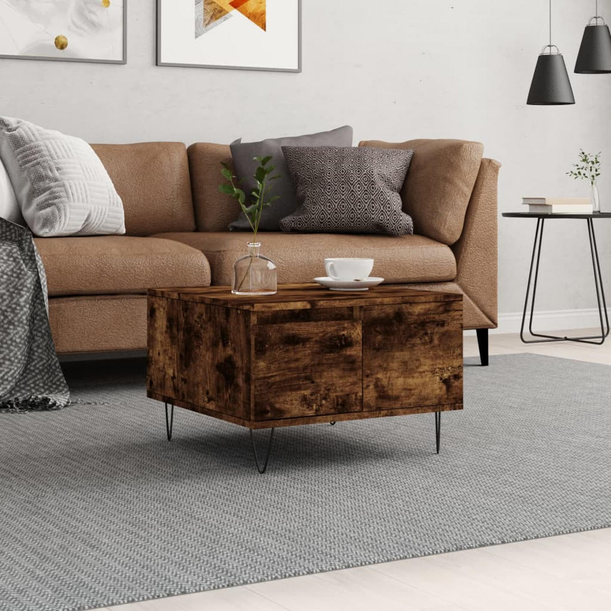 COUCHTISCH Räuchereiche 55x55x36,5 cm Holzwerkstoff - Braun, Holzwerkstoff (55/55/36.5cm) - furnicato