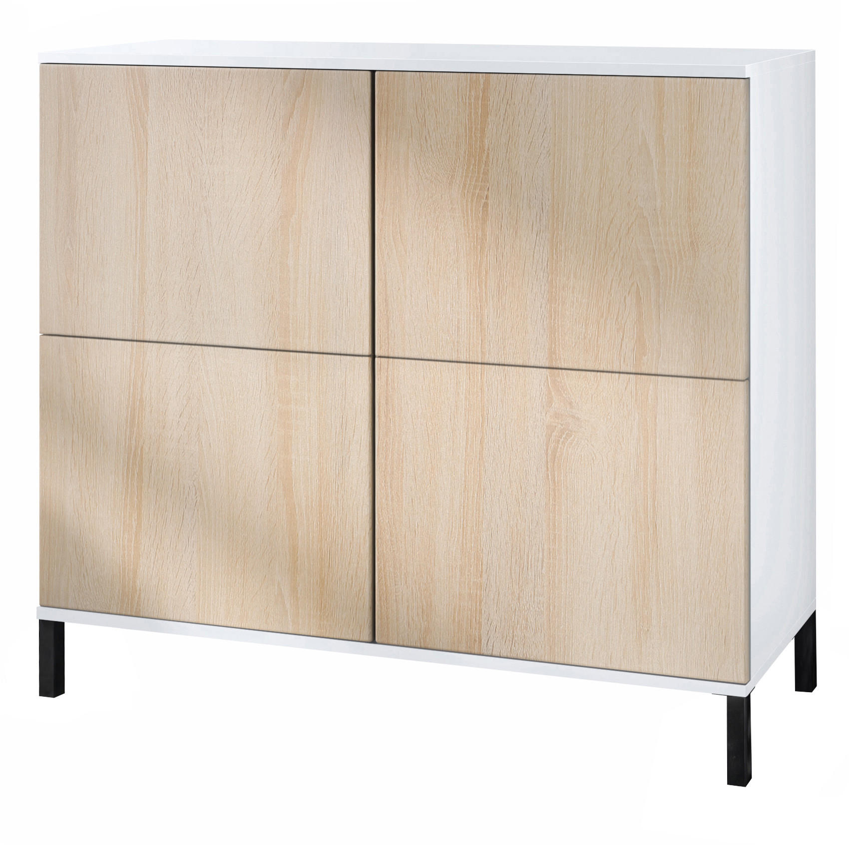 KOMMODE Rova Eiche sägerau - Eiche San Remo, Holzwerkstoff (92.5/83.5/35cm) - Vladon