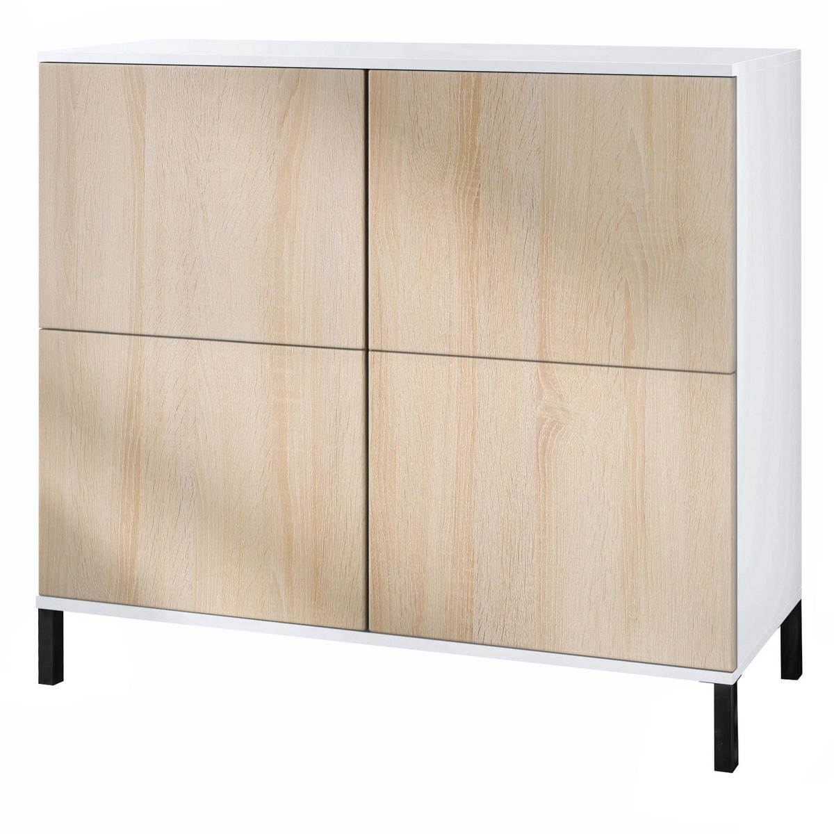 KOMMODE Rova Eiche sägerau - Eiche San Remo, Holzwerkstoff (92.5/83.5/35cm) - Vladon