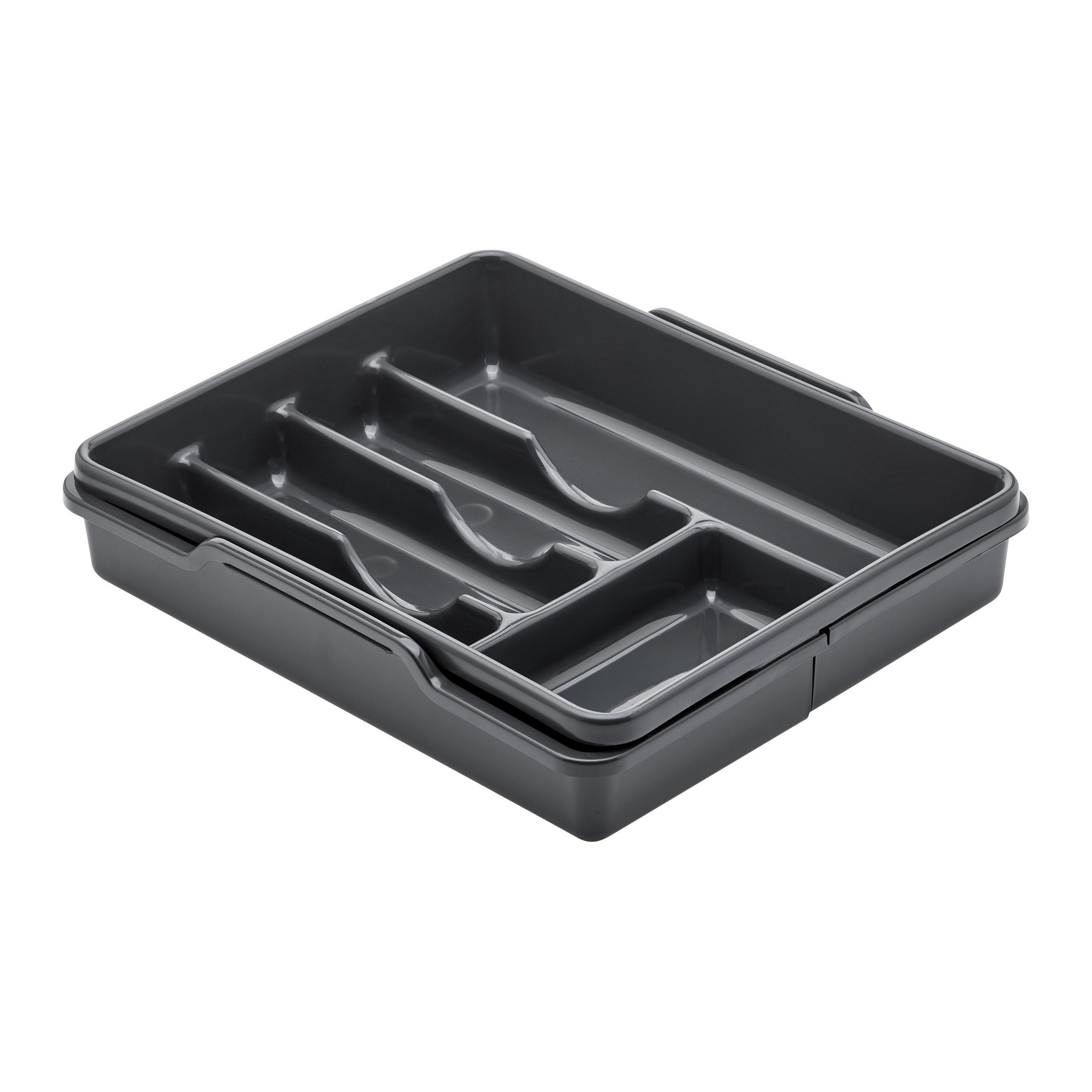 BESTECKEINSATZ Amelie Graphitfarben ausziehbar - Graphitfarben, Kunststoff (32/7.5/38cm) - Modern Living