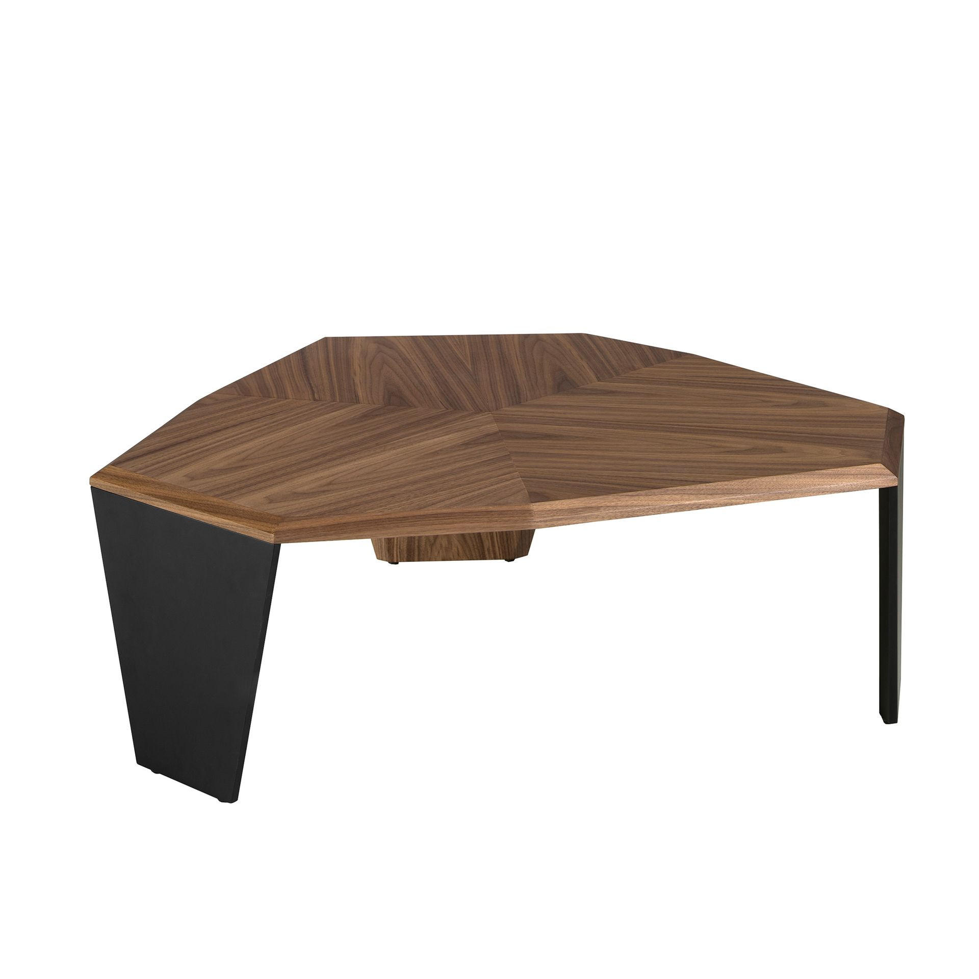 Angel Cerda Couchtisch Walnuss, Schwarz 115x40x96 cm