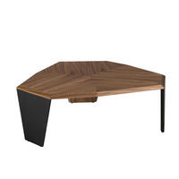 COUCHTISCH Asymmetrischer Couchtisch aus Walnussholz und schwarzem PVC 115/96/40 cm - Walnussfarben/Schwarz, Holz (96/115/40cm) - ANGEL CERDA