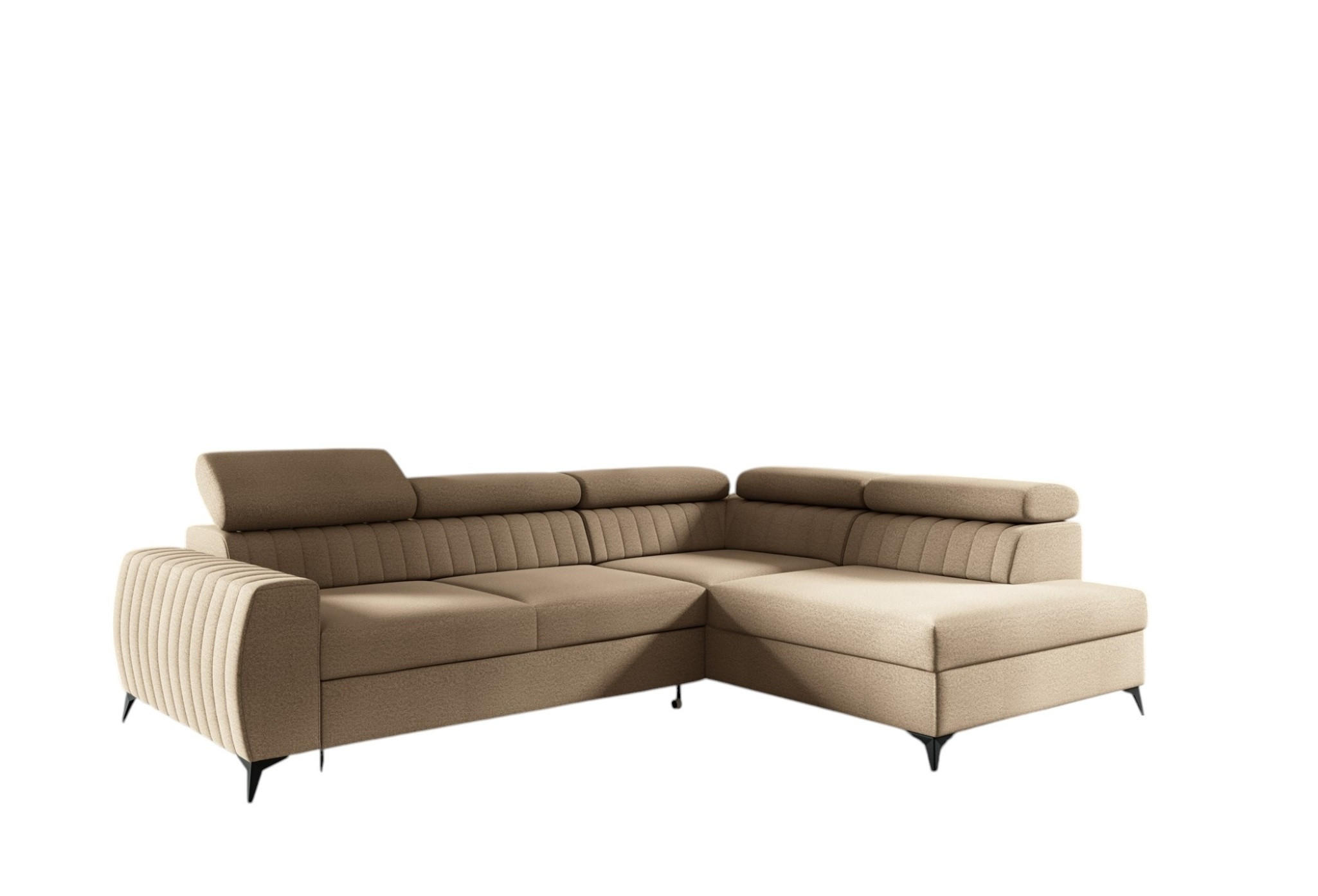 ECKSOFA Toronto - Beige, Holzwerkstoff/Textil (270/200cm) - Fun Möbel