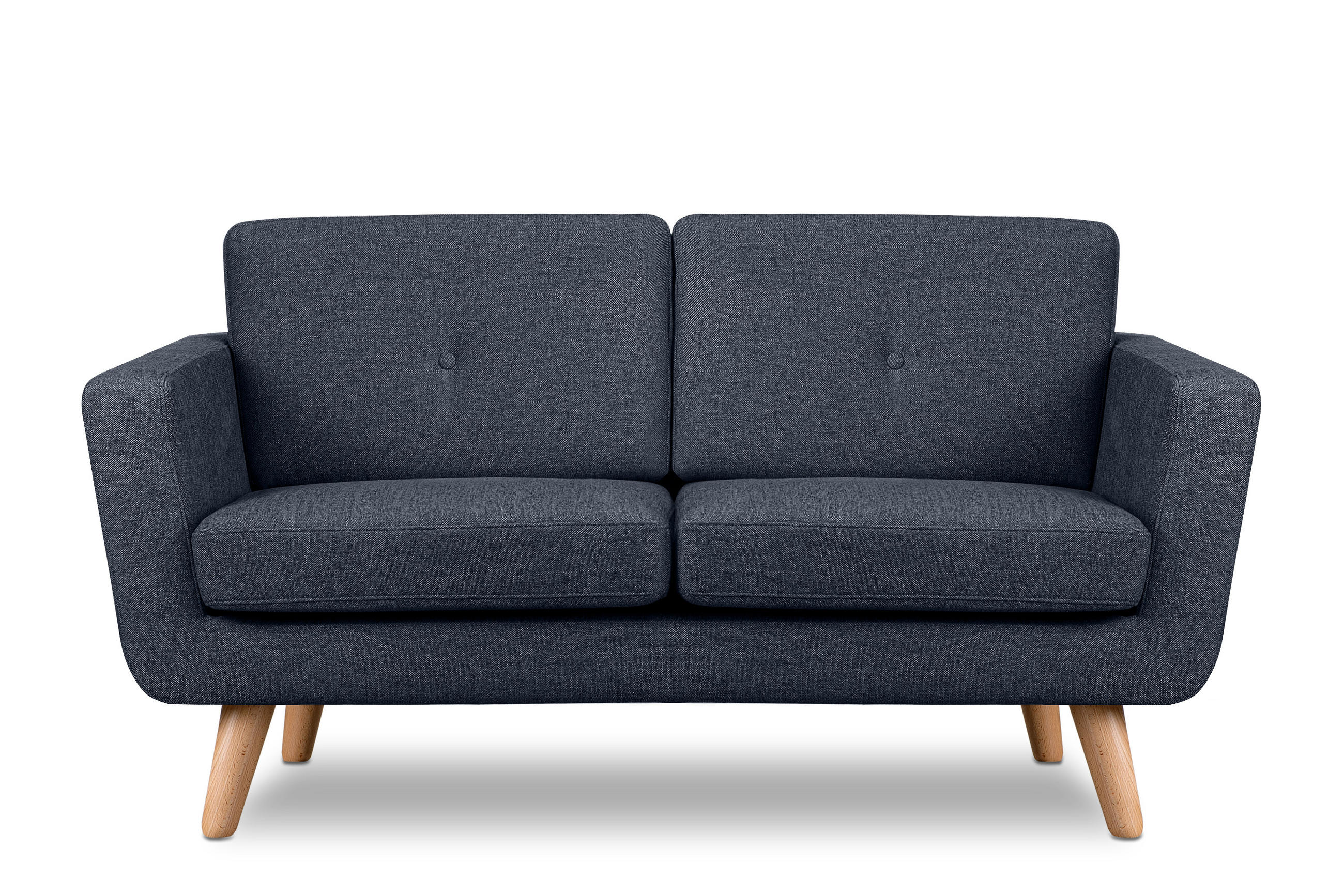 2-SITZER-SOFA TAGIO II mit Armlehnen, Marineblau - Dunkelblau, Textil (88/80/153cm) - KONSIMO®
