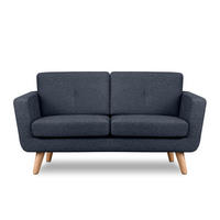 2-SITZER-SOFA TAGIO II mit Armlehnen, Marineblau - Dunkelblau, Textil (88/80/153cm) - KONSIMO®
