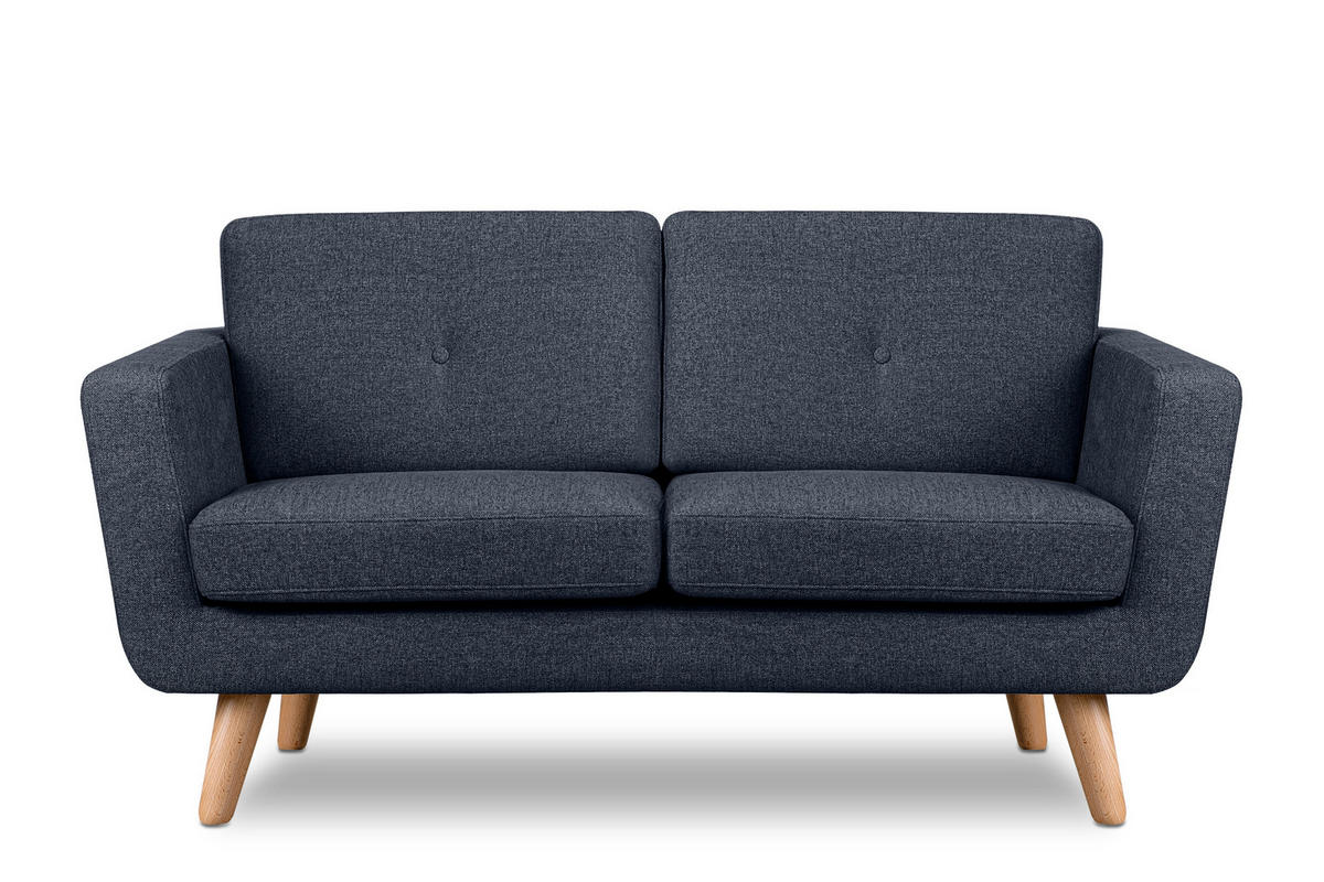 2-SITZER-SOFA TAGIO II mit Armlehnen, Marineblau - Dunkelblau, Textil (88/80/153cm) - KONSIMO®