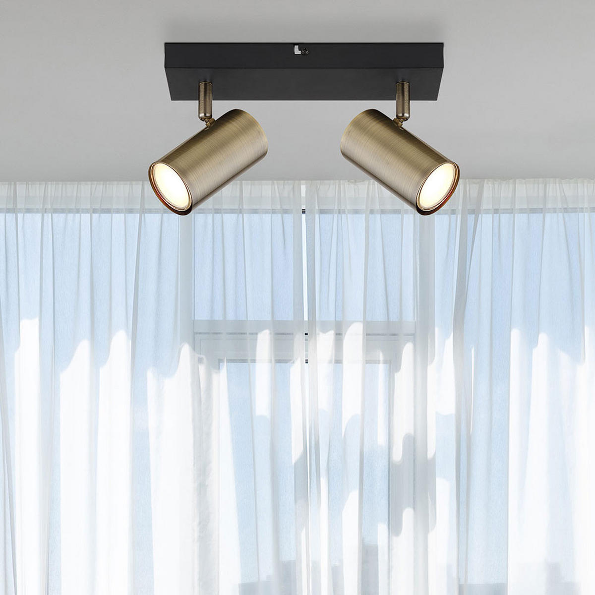 DECKENLEUCHTE Metall Messing gebürstet - Messingfarben, Metall (26/6/12cm) - Globo Lighting