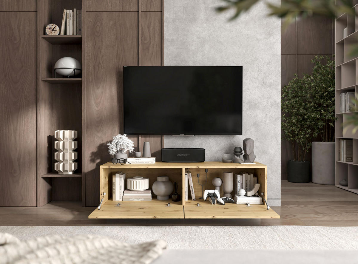 TV-SCHRANK Enjoy Eiche Artisan matt Loft 120 cm - Eiche Artisan, Holzwerkstoff (120/37/35cm) - Meble Lindner