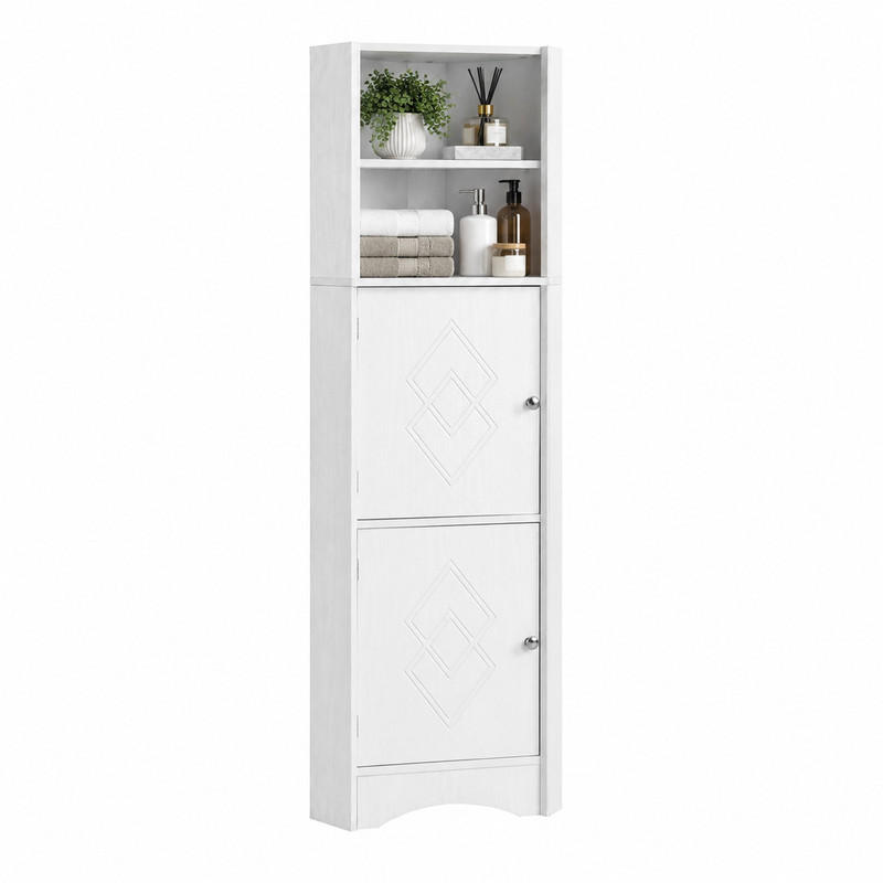 BADSCHRANK Eckschrank 36,5 x 36,5 x 155 cm Weiß - Weiß, Holzwerkstoff (36.5/155/36.5cm) - Beauniv