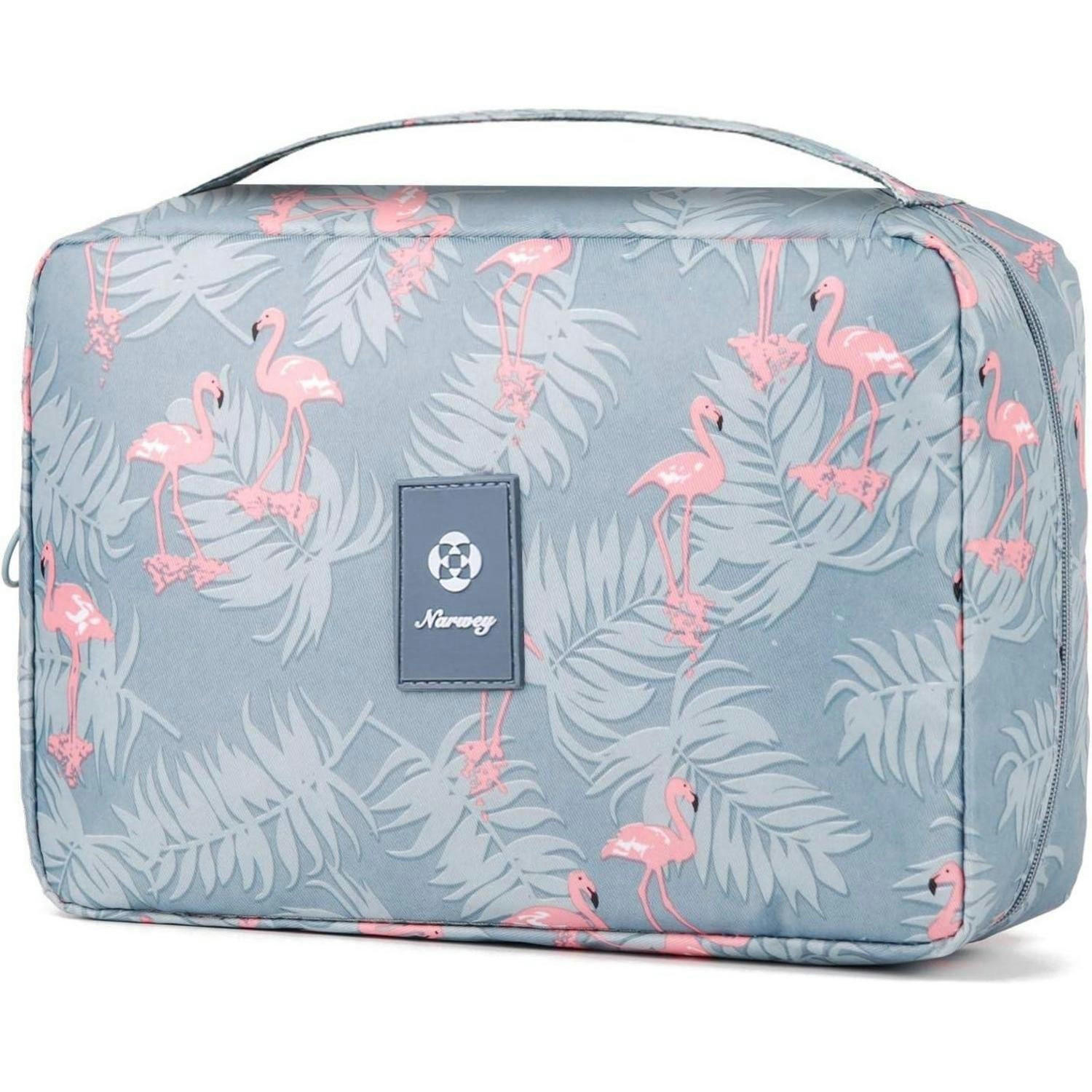 KULTURTASCHE zum Aufhängen mit Flamingo-Muster - Multicolor, Textil (5/1/5cm)