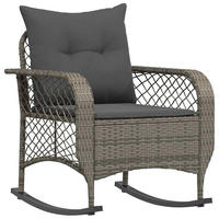 GARTEN-SCHAUKELSTUHL Mit Kissen Grau Poly Rattan - Grau, Kunststoff (75/75/67cm) - vidaXL