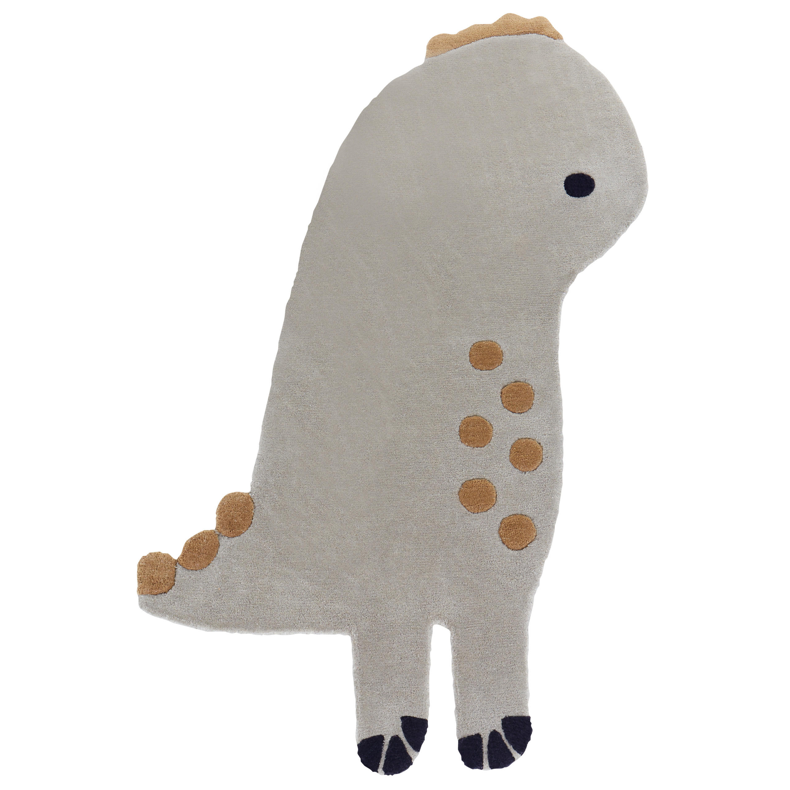 KINDERTEPPICH Dino 160/100 cm - Grau, Naturmaterialen (100/160cm) - Beliani