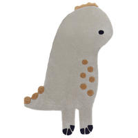 KINDERTEPPICH Dino 160/100 cm - Grau, Naturmaterialen (100/160cm) - Beliani