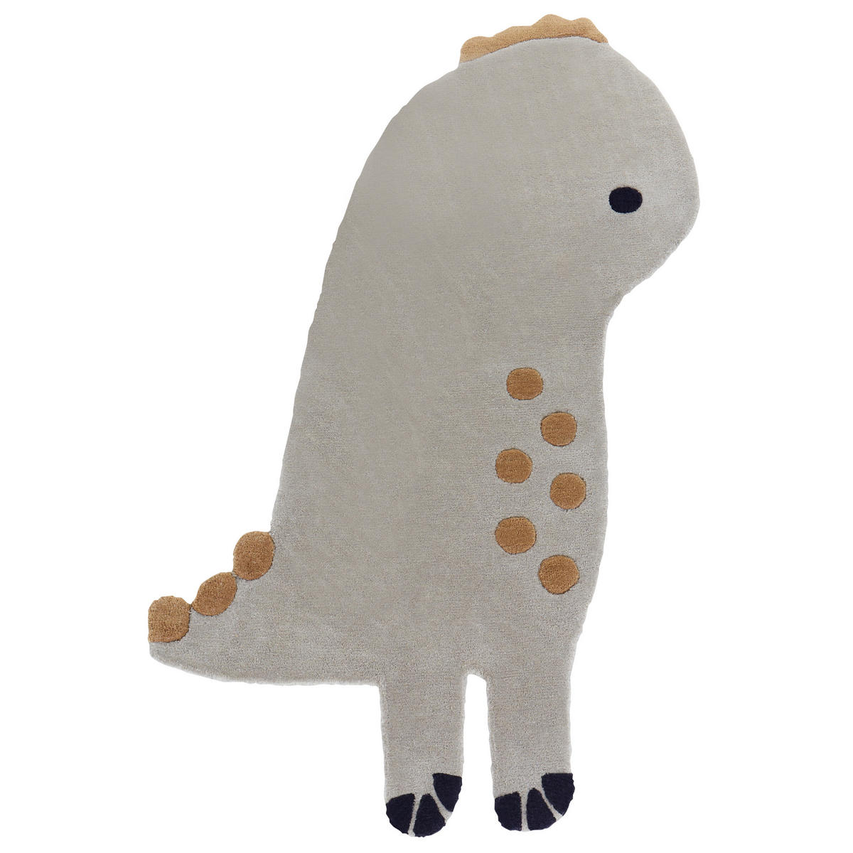 KINDERTEPPICH Dino 160/100 cm - Grau, Naturmaterialen (100/160cm) - Beliani