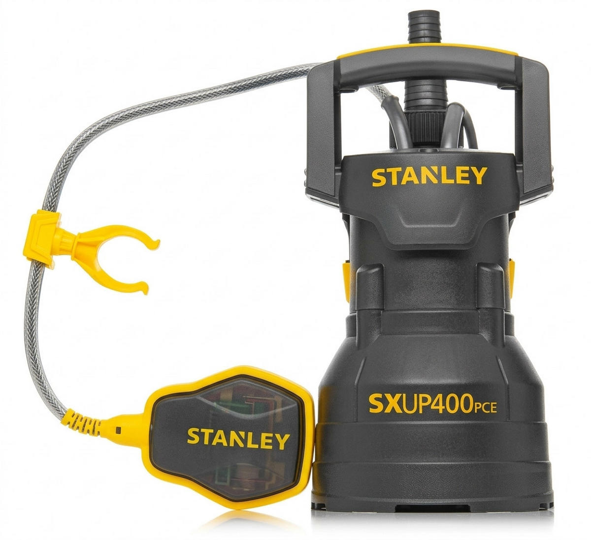 TAUCHPUMPE 400W Stanley SXUP400PCE, Klarwasserpumpe, 9000l/h, Edelstahl, Schwimmerschalter, Wasserpumpe, Garten, Keller, Entwässerung - Gelb/Schwarz, Kunststoff/Metall (16.7/31.2/21.7cm) - Stanley