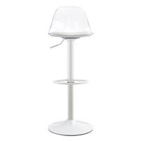 BARHOCKER 2er-Set Transparent und Weiß höhenverstellbar mit Rückenlehne und 360° Drehung - Transparent, Metall (33/82/40.5cm) - PANGIVO