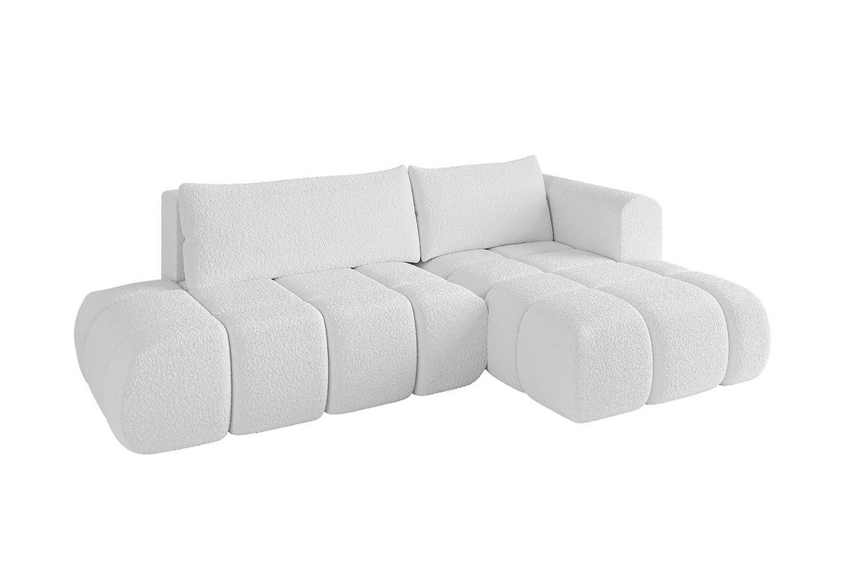 ECKSOFA Ottomane Rechts CLOUD-L 289x180x40 Weiß Bouclé - Weiß, Holzwerkstoff/Kunststoff (289/180cm) - ALTDECOR