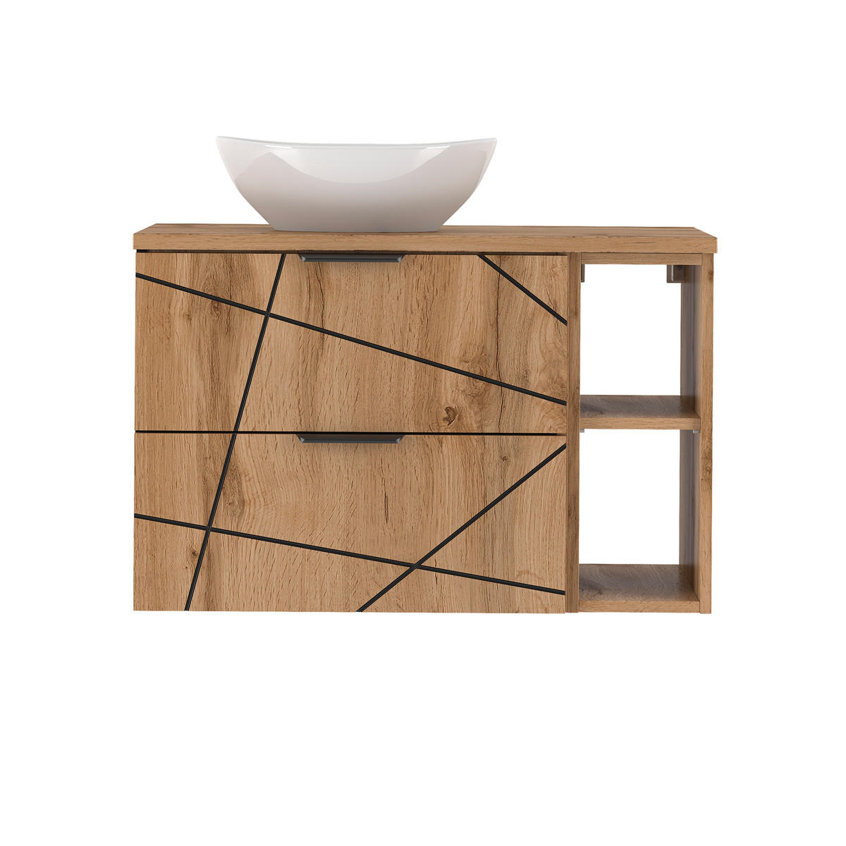 WASCHTISCH 80.6cm Teren Holz - Braun, Holzwerkstoff (80.6/52.2/46.5cm) - Petits-meubles