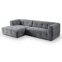 SOFA grau Webstoff 292 x 161 cm, Ecksofa 5-Sitzer, L-Sofa Ottomane links - Grau, Holz/Textil (292/161cm) - Inn.Furn